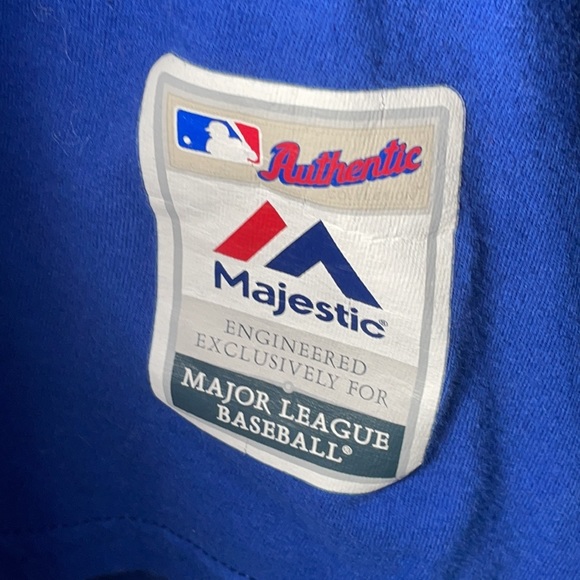 Majestic Authentic MLB Men's Milwaukee Brewers Blue Long Sleeve Shirt Size Large - Picture 3 of 5